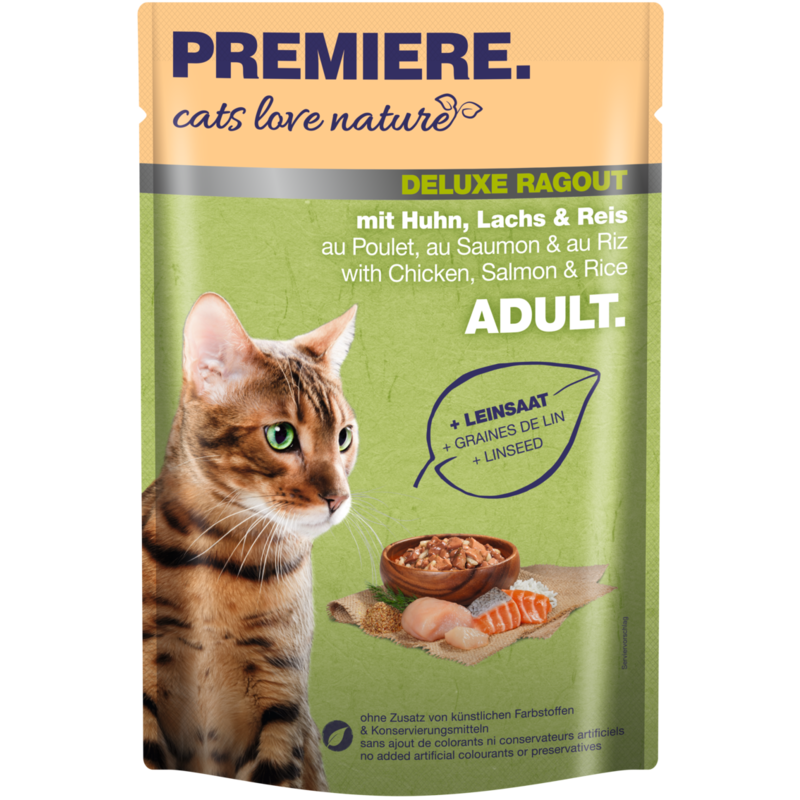 cats love nature Deluxe Ragout 24x100g mit Huhn, Lachs & Reis