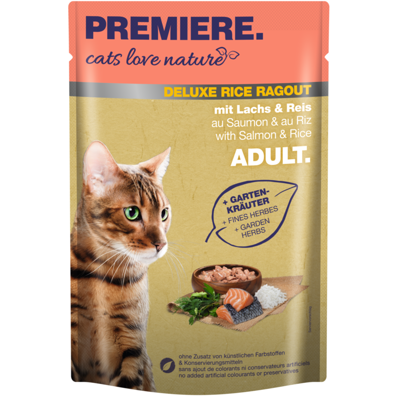 PREMIERE cats love nature Deluxe Rice Ragout 24x100g mit Lachs & Reis