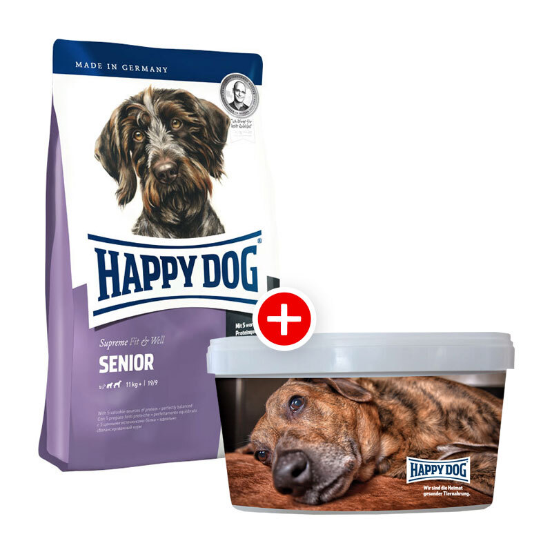 Happy Dog Supreme Fit & Well Senior 4kg+Futtereimer gratis