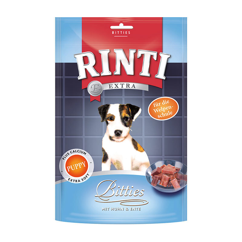 Rinti Extra Bitties Puppy 12x90g Huhn & Ente