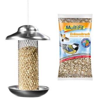 Futtersäule Erdnüsse mit MultiFit Erdnussbruch