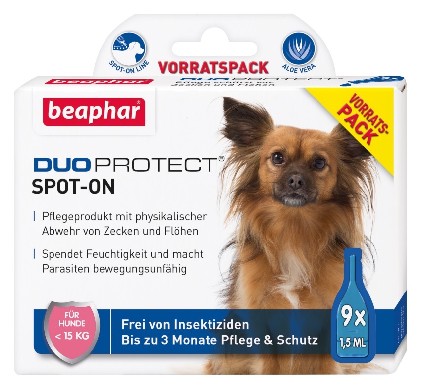 Beaphar Duo Protect Spot-On für Hunde unter 15kg 9 x 1,5ml