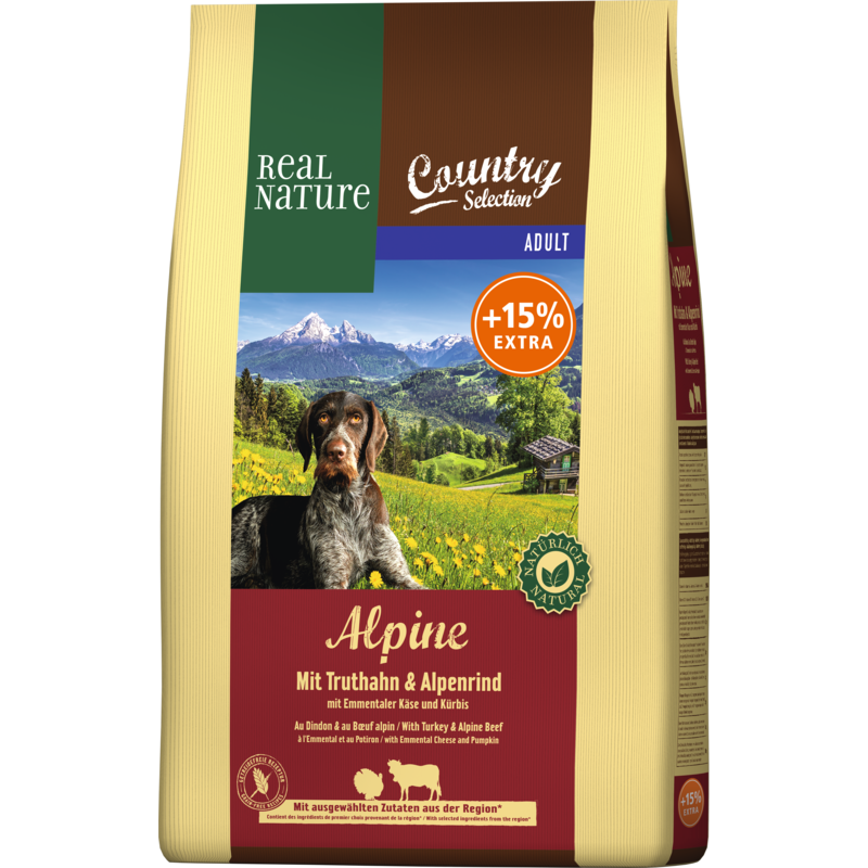 REAL NATURE Country Selection Alpine Truthahn & Alpenrind 4kg + 600g gratis