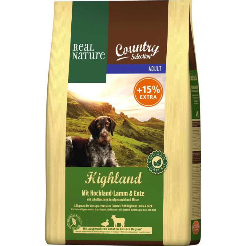 REAL NATURE Country Selection Highland Lamm & Ente 4kg + 600g gratis