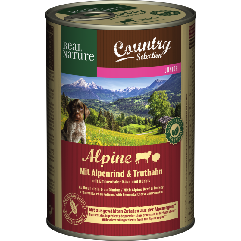 REAL NATURE Country Selection Junior 6x400g Alpenrind & Truthahn