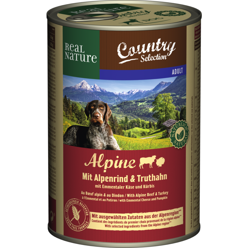 REAL NATURE Country Selection Adult 6x400g Alpine mit Alpenrind & Truthahn