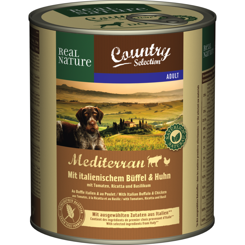 REAL NATURE Country Selection 6x800g Mediterran mit  Büffel & Huhn