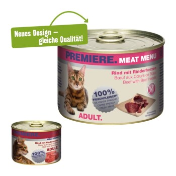 Meat Menu Adult 6x200g Rind mit Rinderherzen