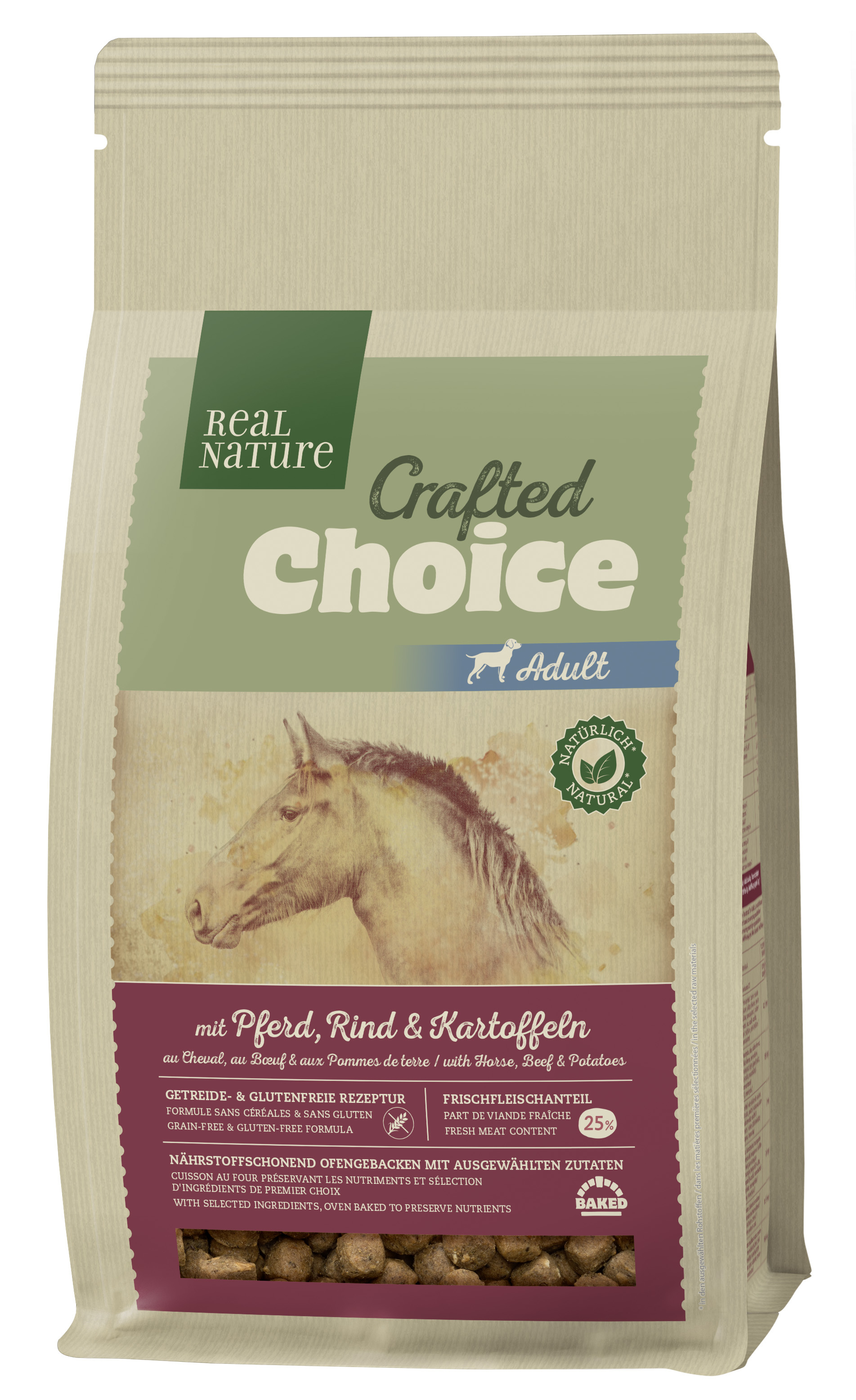 REAL NATURE Crafted Choice Pferd, Rind & Kartoffel gebacken 1kg