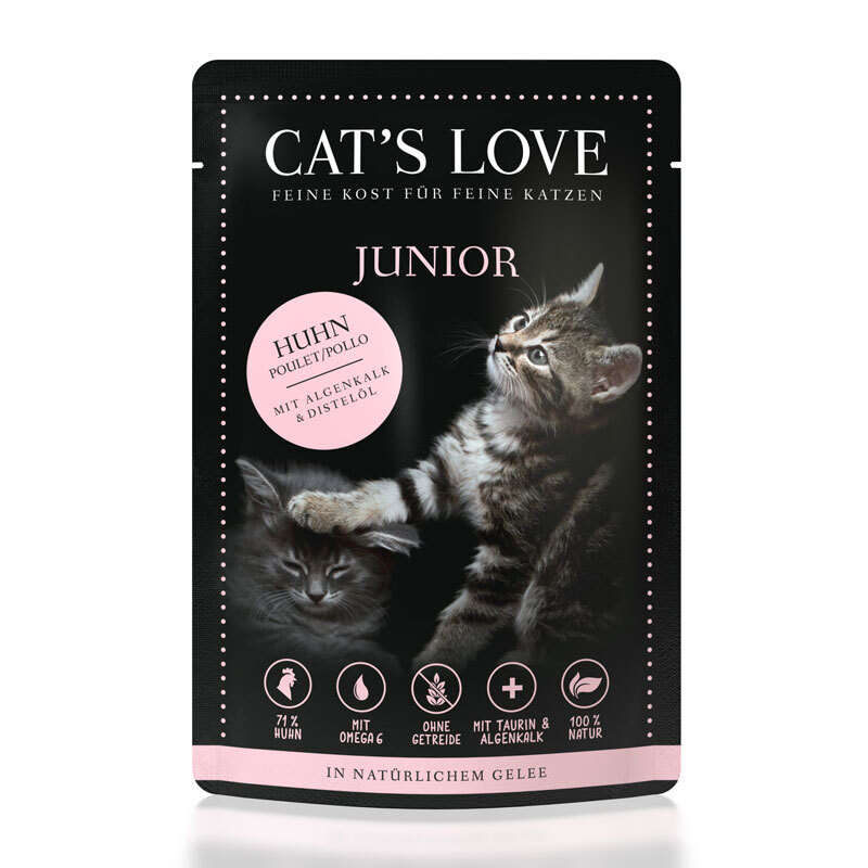 Cat's Love Junior 12x85g Junior Huhn mit Algenkalk & Distelöl