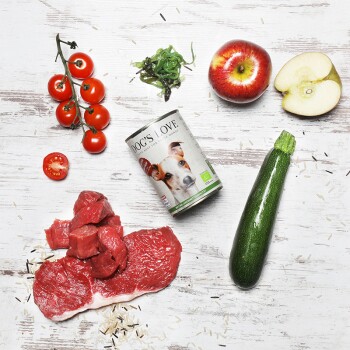 Dogs`s Love BIO 6x800g Rind mit Reis, Apfel & Zucchini