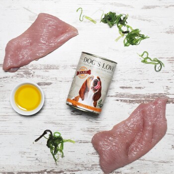 Dog´s Love Adult Fleisch Pur B.A.R.F. 6x400g Pute