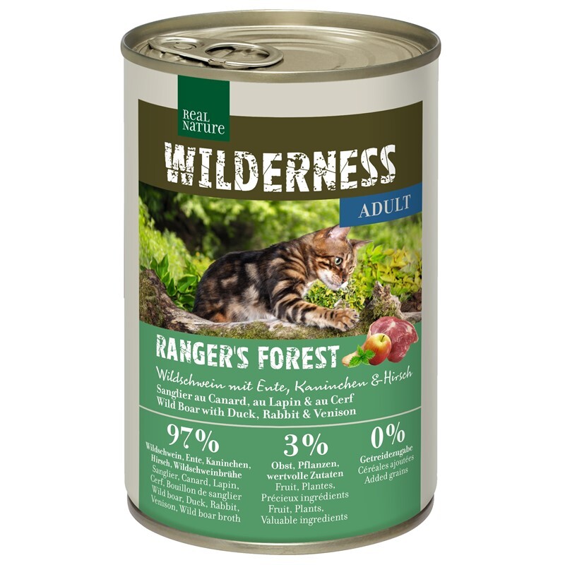 WILDERNESS Adult 6x400g Ranger´s Forest Wildschwein mit Ente, Kaninchen & Hirsch