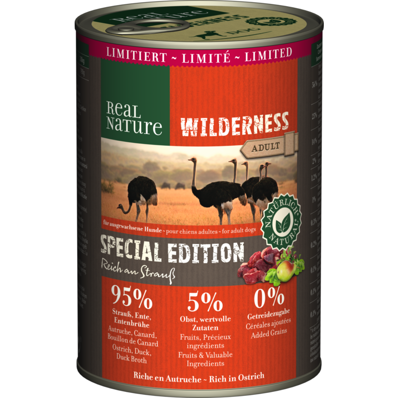 REAL NATURE WILDERNESS Adult 6x400g Strauß & Ente