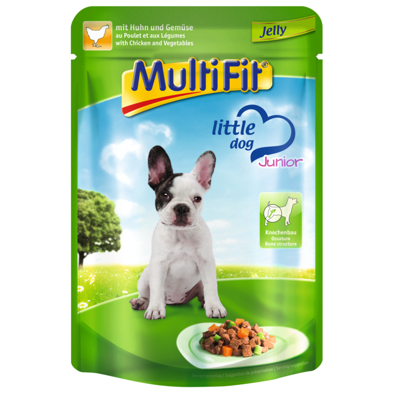 MultiFit Junior Little Dog Pouch Jelly 24x100g Huhn & Gemüse