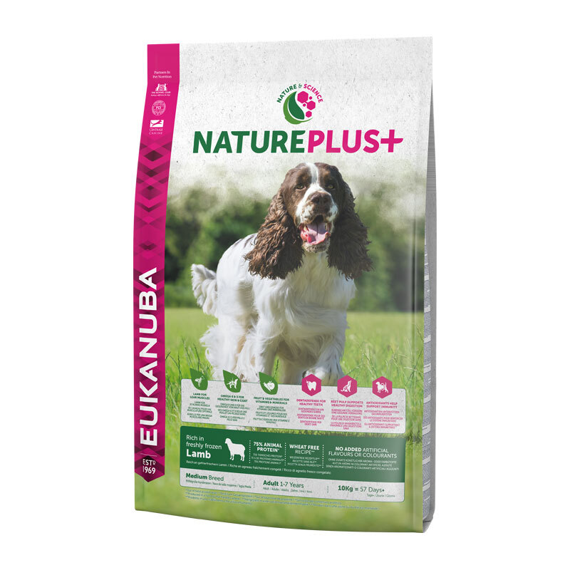 Eukanuba NaturePlus+ Adult Lamm für mittelgroße Hunde 10kg