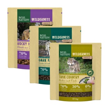 WILDERNESS Adult Confezione di prova 3x1 kg Confezione 3: Pollo, Renna, Manzo