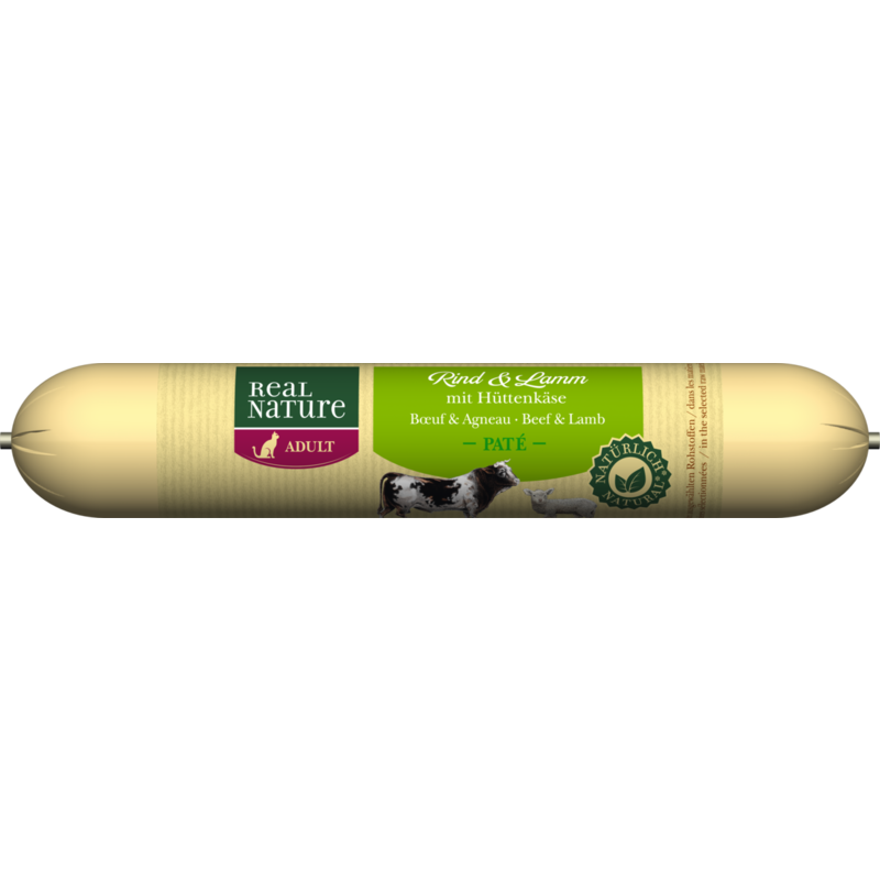 Real Nature Saucisson Pour Chat 12 X 70 G Boeuf Et Agneau Avec Cottage Cheese Maxi Zoo