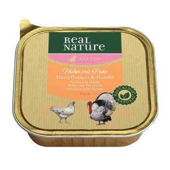 Kitten 16x100g Huhn mit Pute und Haferflocken & Hanföl