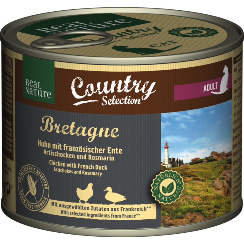 REAL NATURE Country Adult 6x200g Bretagne - Huhn mit französischer Ente, Artischocken und Rosmarin