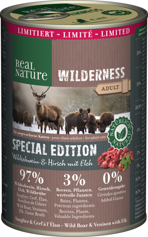 REAL NATURE WILDERNESS Adult 6x400g Limited Edition: Wildschwein & Hirsch mit Elch