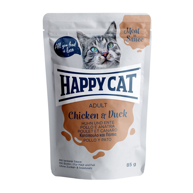 Happy Cat Meat in Sauce Adult 24x85g Huhn & Ente