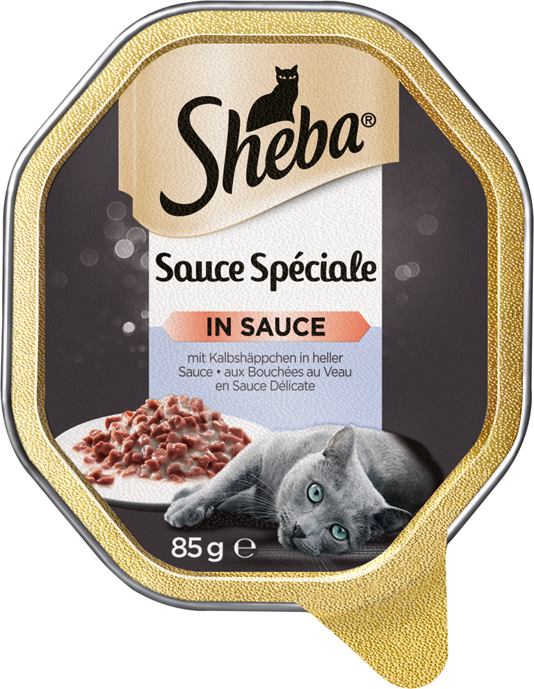 Sheba Sauce Spéciale 22x85g mit Kalbshäppchen in heller Sauce