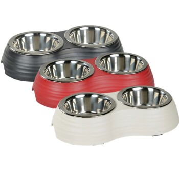 Melamin-Doppelnapf Weiß 2x200ml