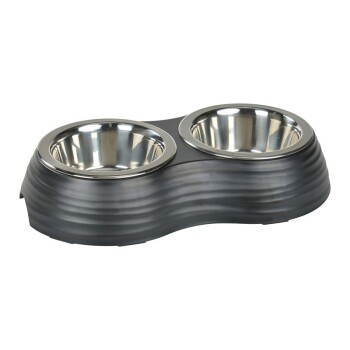 Melamin-Doppelnapf Schwarz 2x200ml