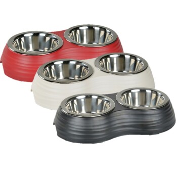 Gamelle double en mélanine Noir 2x200ml