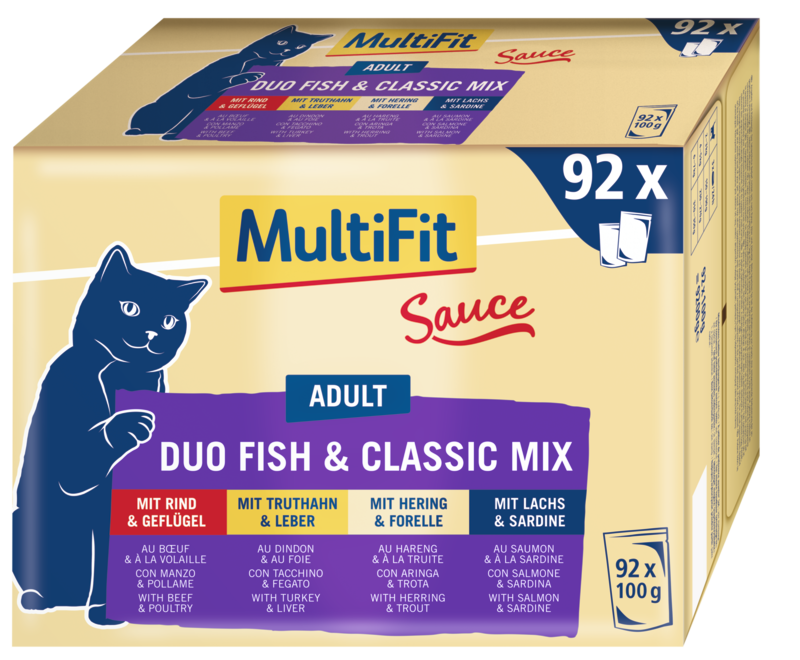 MultiFit Adult Sauce Duo Fish & Classic Mix Multipack XXL 92x100g Sauce Duo Fish & Classic Mix