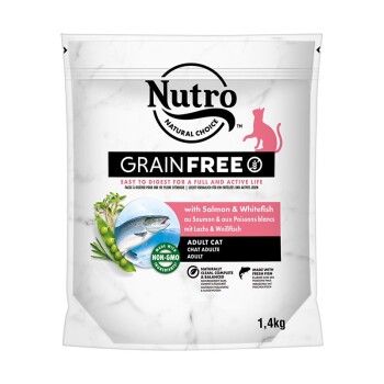 GRAIN FREE Bustine per gatti Adult con salmone e pesce bianco 1,4 kg