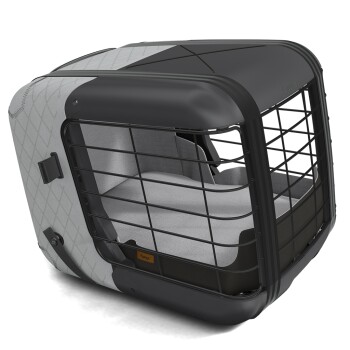 4pets Caisse Transport Caree Gris Bleu Maxi Zoo