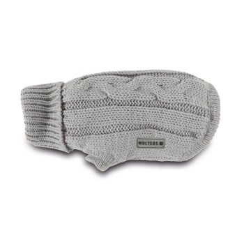 Zopf-Strickpullover Grau 45cm
