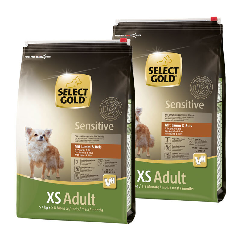 SELECT GOLD Sensitive XS Adult Lamm & Reis 6kg + 2kg gratis