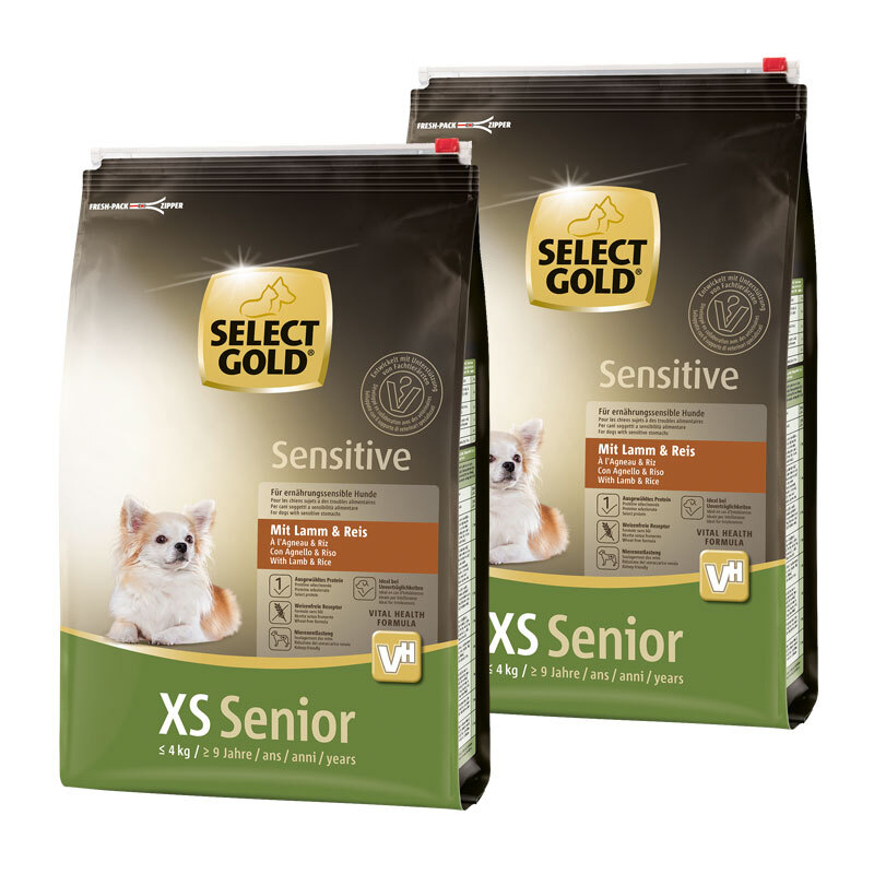 SELECT GOLD Sensitive XS Senior Lamm & Reis 6kg +2kg gratis