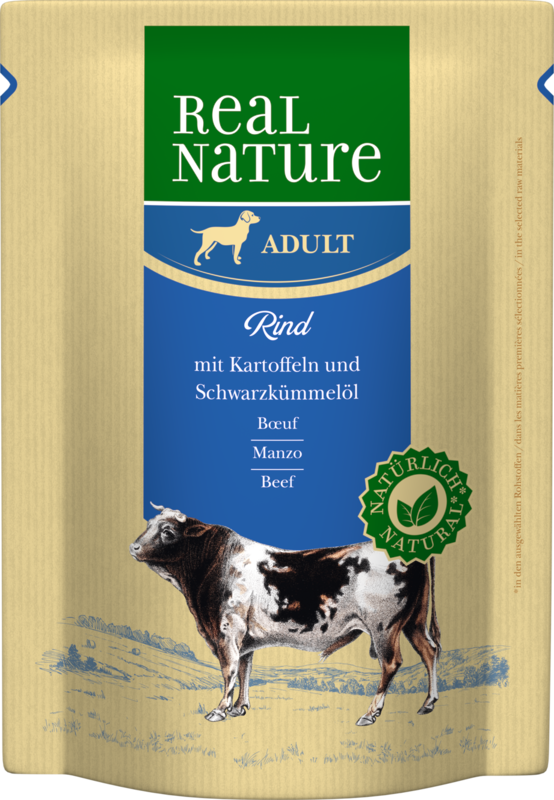 REAL NATURE Adult Pouches 6x300g Rind mit Kartoffeln