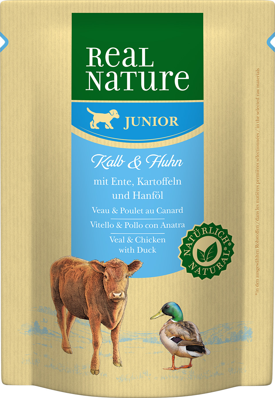REAL NATURE Junior Pouch 6x300g Kalb & Huhn