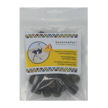 Happen aus Straussenfleisch 100g mit Muskatkürbis