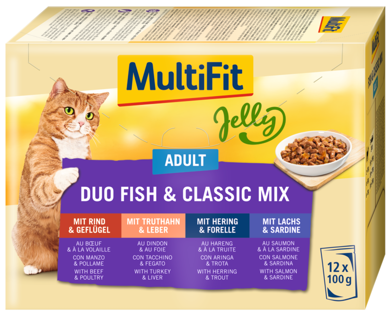 MultiFit Adult Jelly Duo Fish & Classic Mix Multipack 12x100g