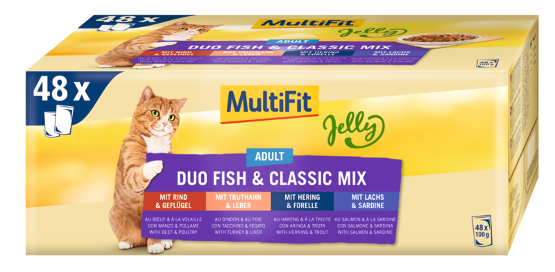 Adult Jelly Duo Fish & Classic Mix Multipack 48x100g