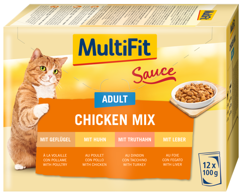 MultiFit Adult Sauce Chicken Mix Multipack 12x100g