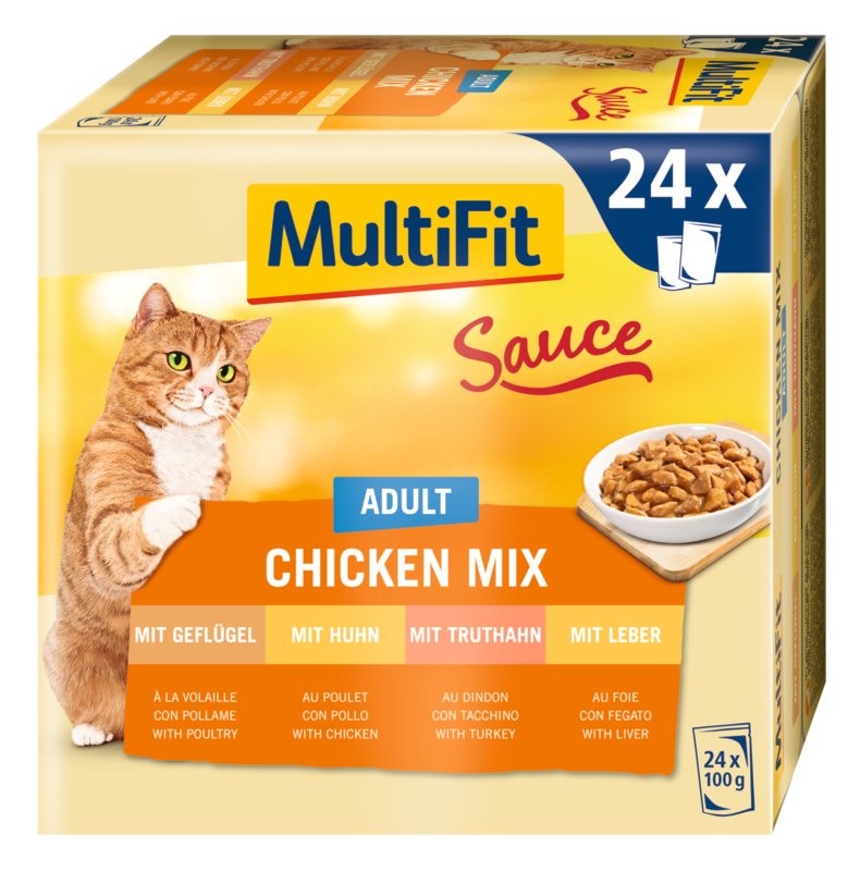 MultiFit Adult Sauce Chicken Mix Multipack 24x100g