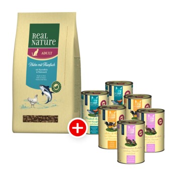 Classic Adult Mischfütterung-Set 2tlg. Huhn & Thunfisch mit Kartoffeln und Walnussöl 3kg + 6x400g  Adult Mixpaket