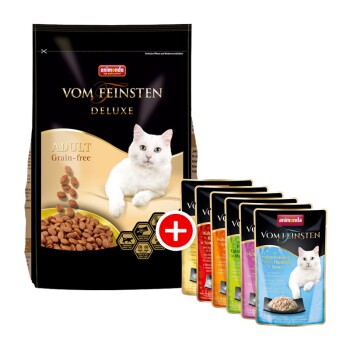 Vom Feinsten Deluxe Adult Mischfütterungsset 2tlg. 1,75kg Trockenfutter + 6x50g Mixpaket