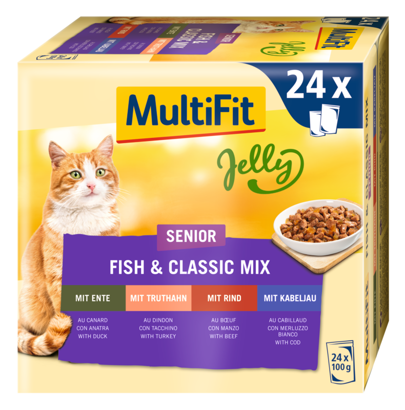MultiFit Senior Jelly Fish & Classic Mix Multipack 24x100g