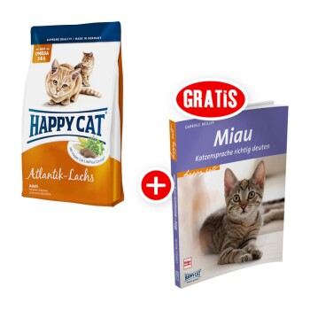 Happy Cat Supreme Atlantik-Lachs 4kg + gratis Katzenbuch