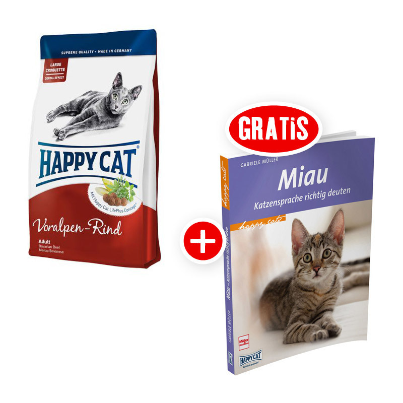 Happy Cat Supreme Voralpen-Rind 4kg + gratis Katzenbuch