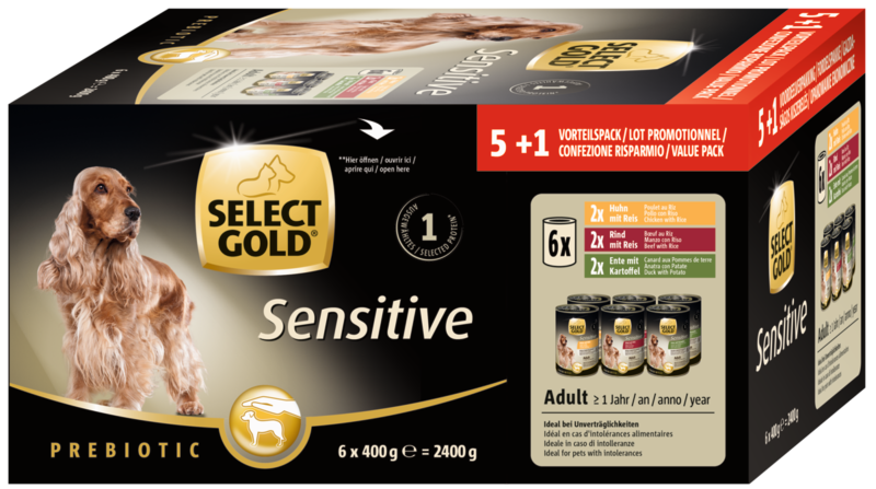 SELECT GOLD Sensitive Multipack 5 +1 Vorteilspack 6x400g