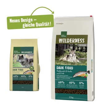 Real Nature Wilderness Senior Dark Fjord Rothirsch Lachs Mit Ente 12kg Fressnapf